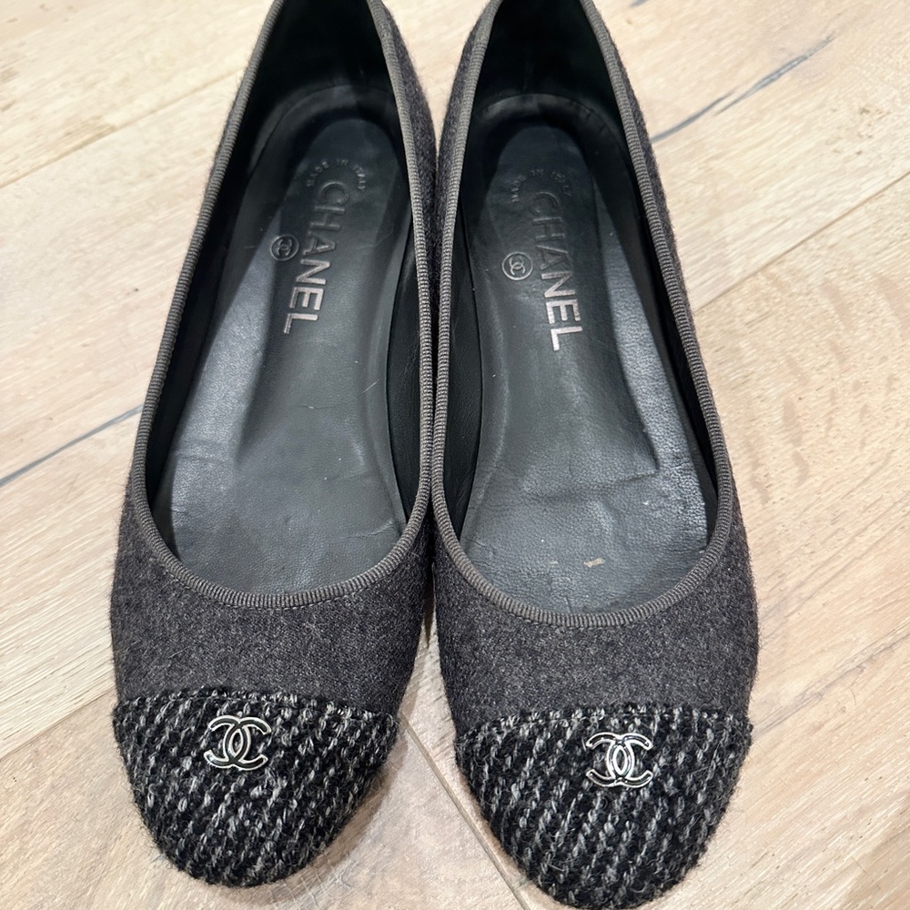 Chanel Tweed Ballet Flats